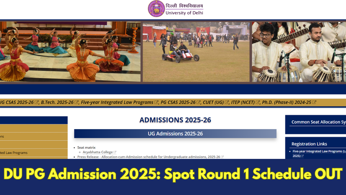 DU PG Admission 2025: Spot Round 1 Schedule OUT